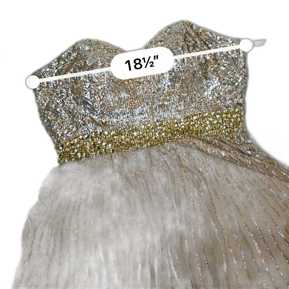 Sherri Hill Embellished Silk Fit & Flare Strapless Fit and Flare Dress 10 - Picture 6 of 16